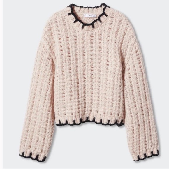 Mango MNG | Contrast Trim Wool Blend Sweater New with Tags! - Picture 2 of 9